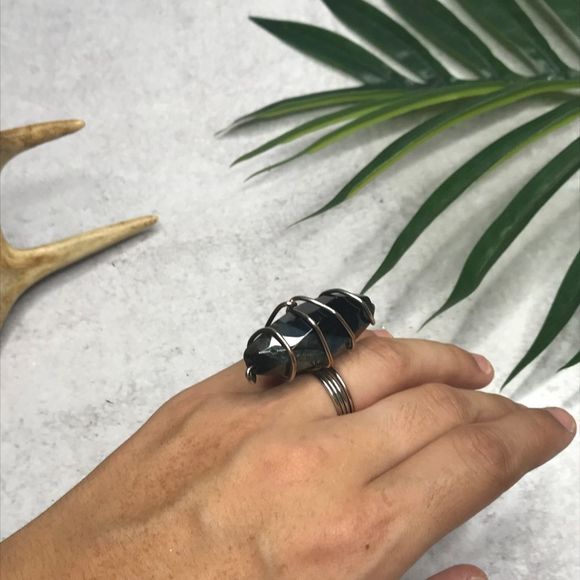 ALDO Granite Silver Wrapped Boho Maximalist Ring - Picture 2 of 6